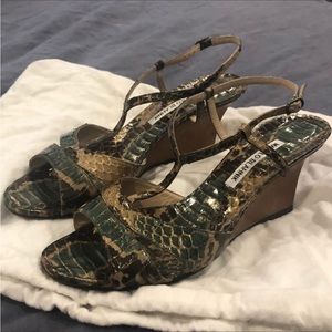 Manolo Blahnik snakeskin wedges